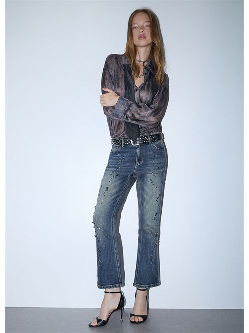 Jeans bootcut con ricami gioiello LIU JO | UF6040D0365/79132